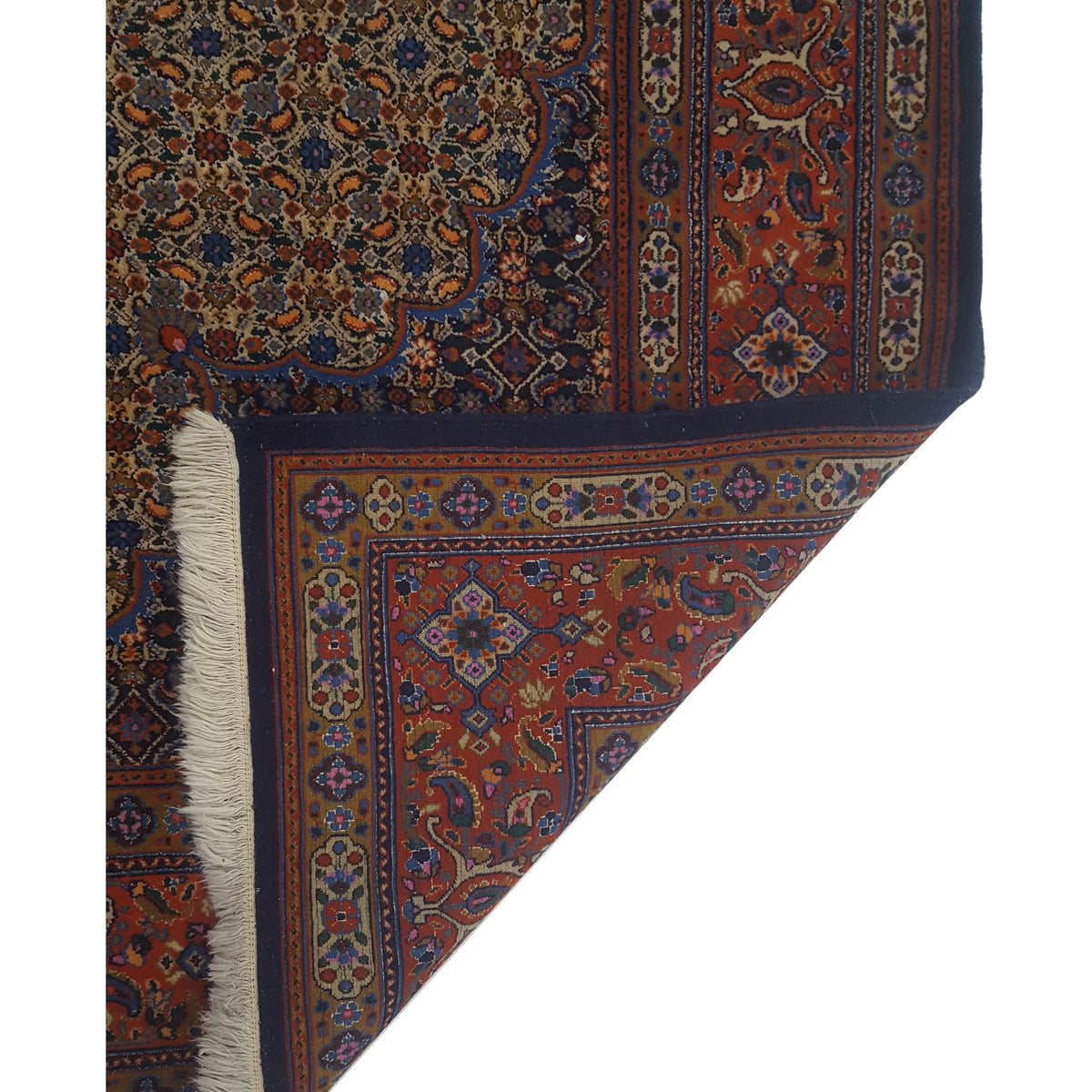 Fasa Bijar 43207 Navy Red Traditional Hand Knotted Rug