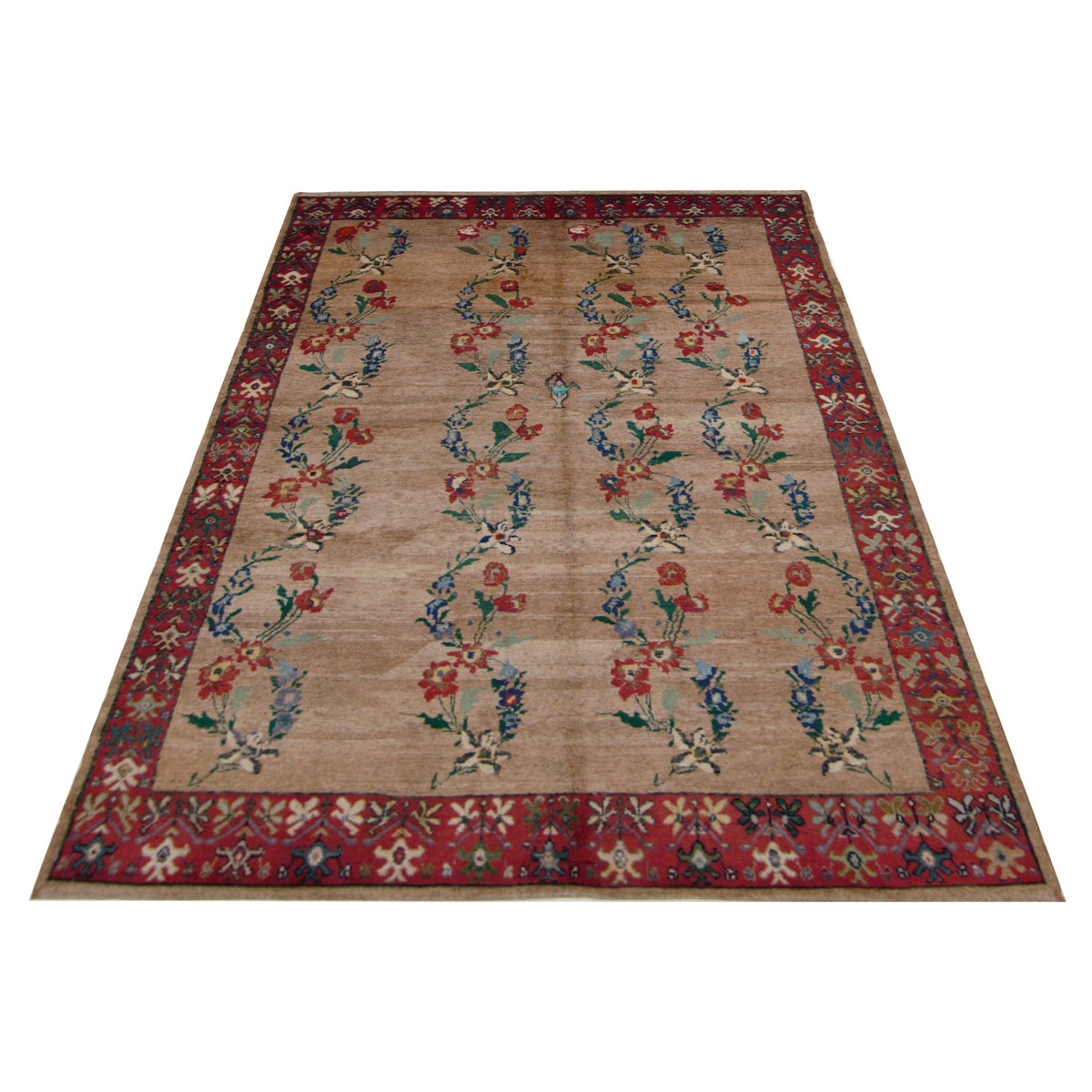 Pacific Kurdish 43208 Beige Red Traditional Hand Knotted Rug
