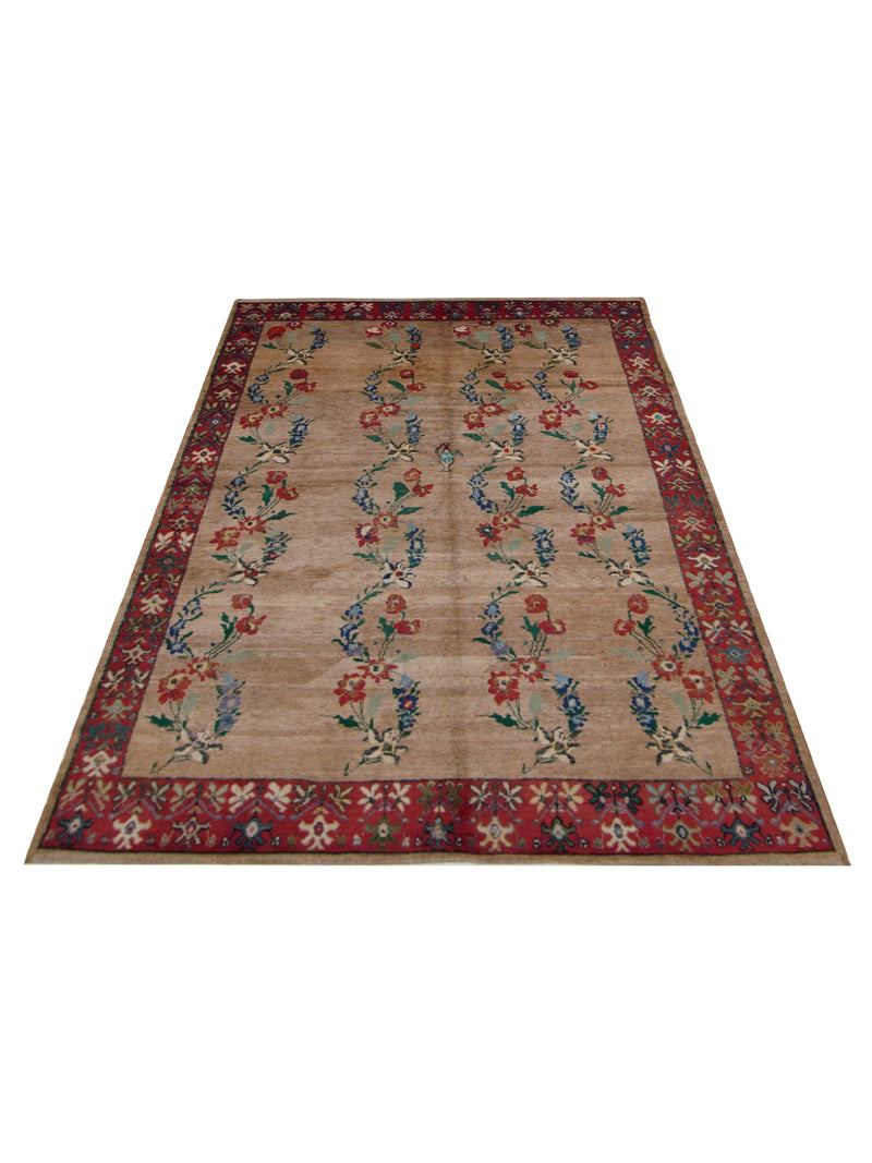 Pacific Kurdish 43208 Beige Red Traditional Hand Knotted Rug