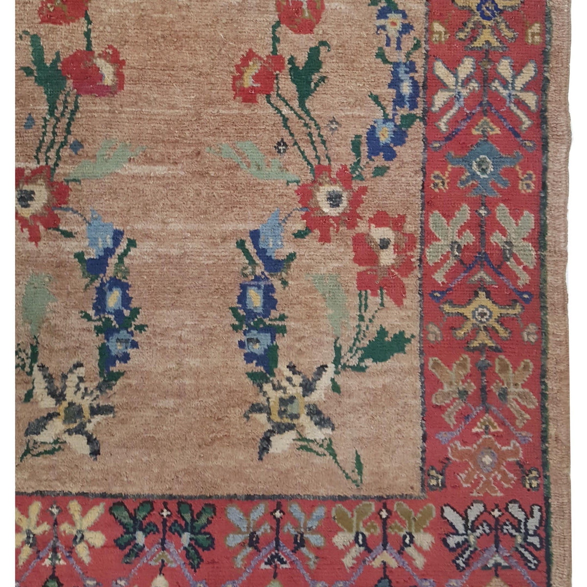 Pacific Kurdish 43208 Beige Red Traditional Hand Knotted Rug