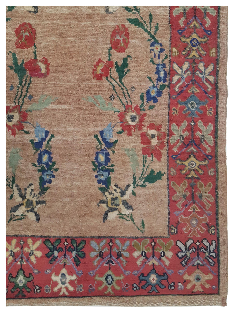 Pacific Kurdish 43208 Beige Red Traditional Hand Knotted Rug