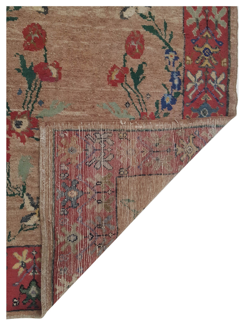 Pacific Kurdish 43208 Beige Red Traditional Hand Knotted Rug