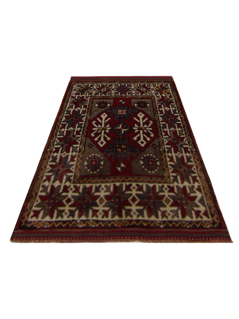 Pacific Anatolian 43218 Red Ivory Traditional Hand Knotted Rug