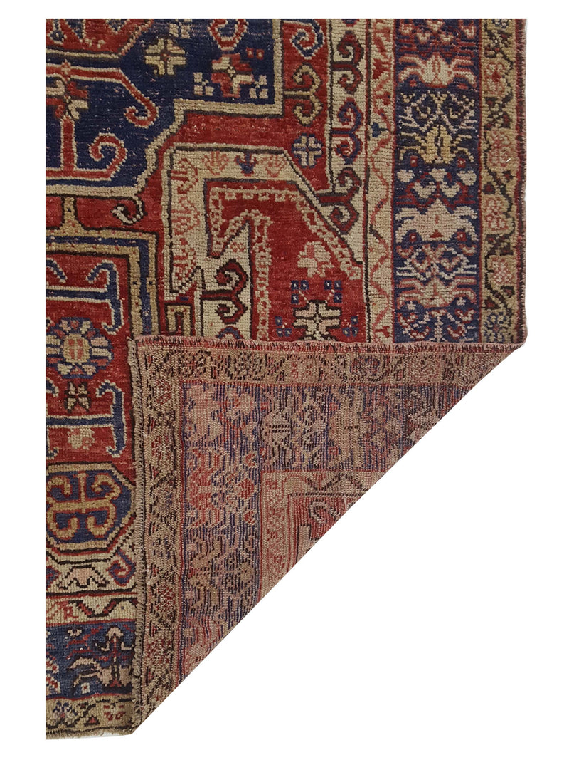 Pacific Anatolian 43221 Red Blue Transitional Hand Knotted Rug