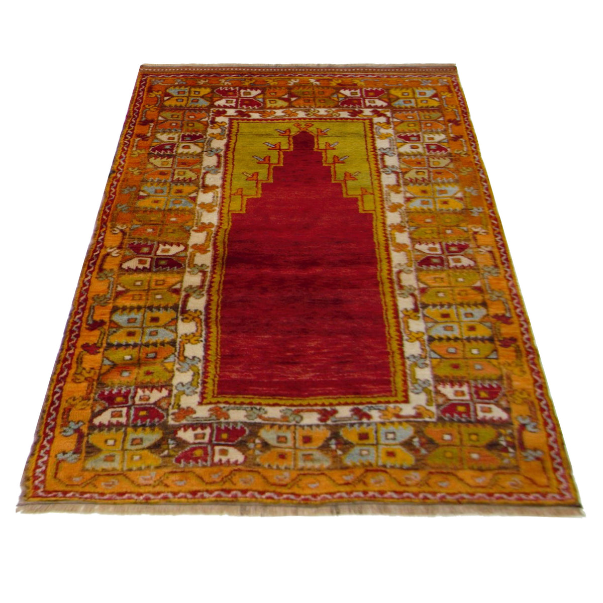 Pacific Antique Ushak 43229 Orange Orange Traditional Antique Rug