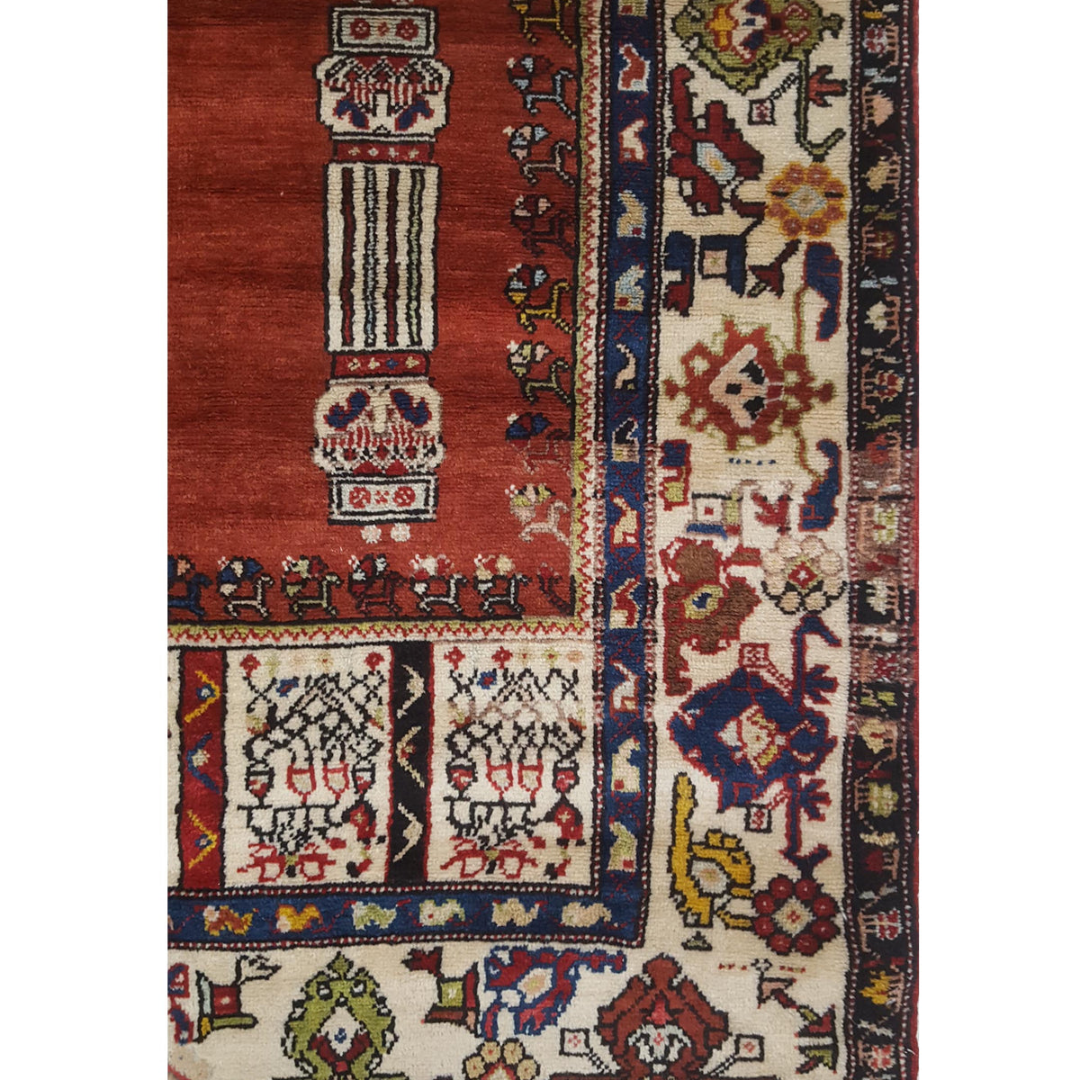 Pacific Antique Kars 43230 Red Ivory Traditional Hand Knotted Rug