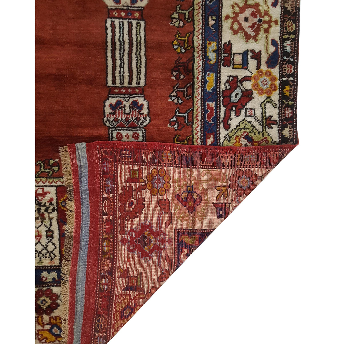 Pacific Antique Kars 43230 Red Ivory Traditional Hand Knotted Rug