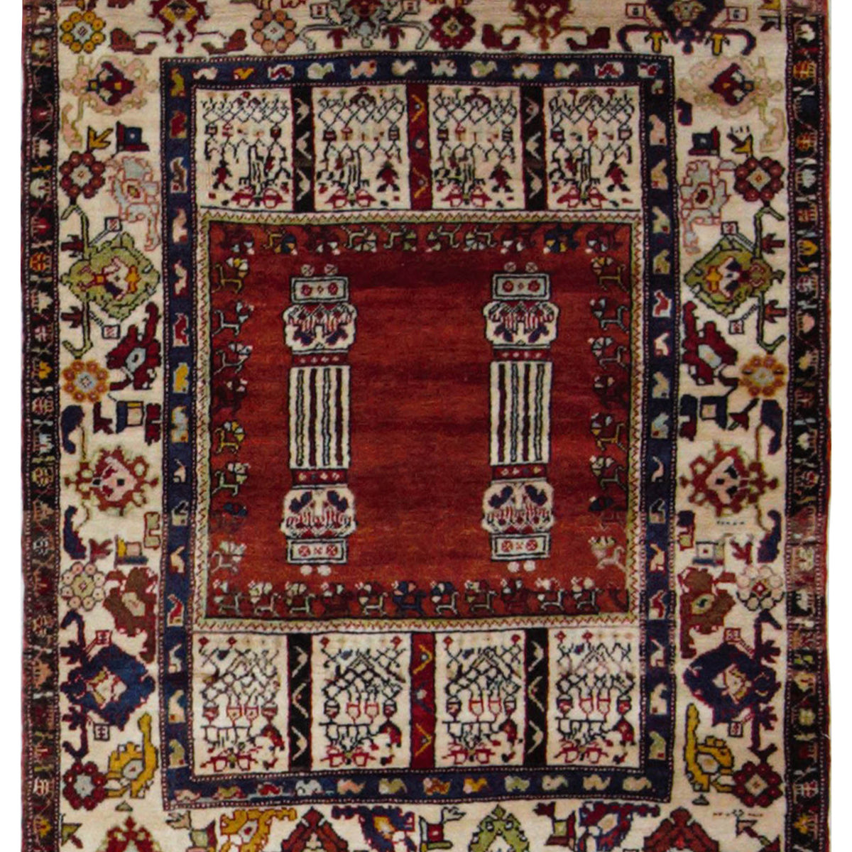 Pacific Antique Kars  Red Ivory Traditional
