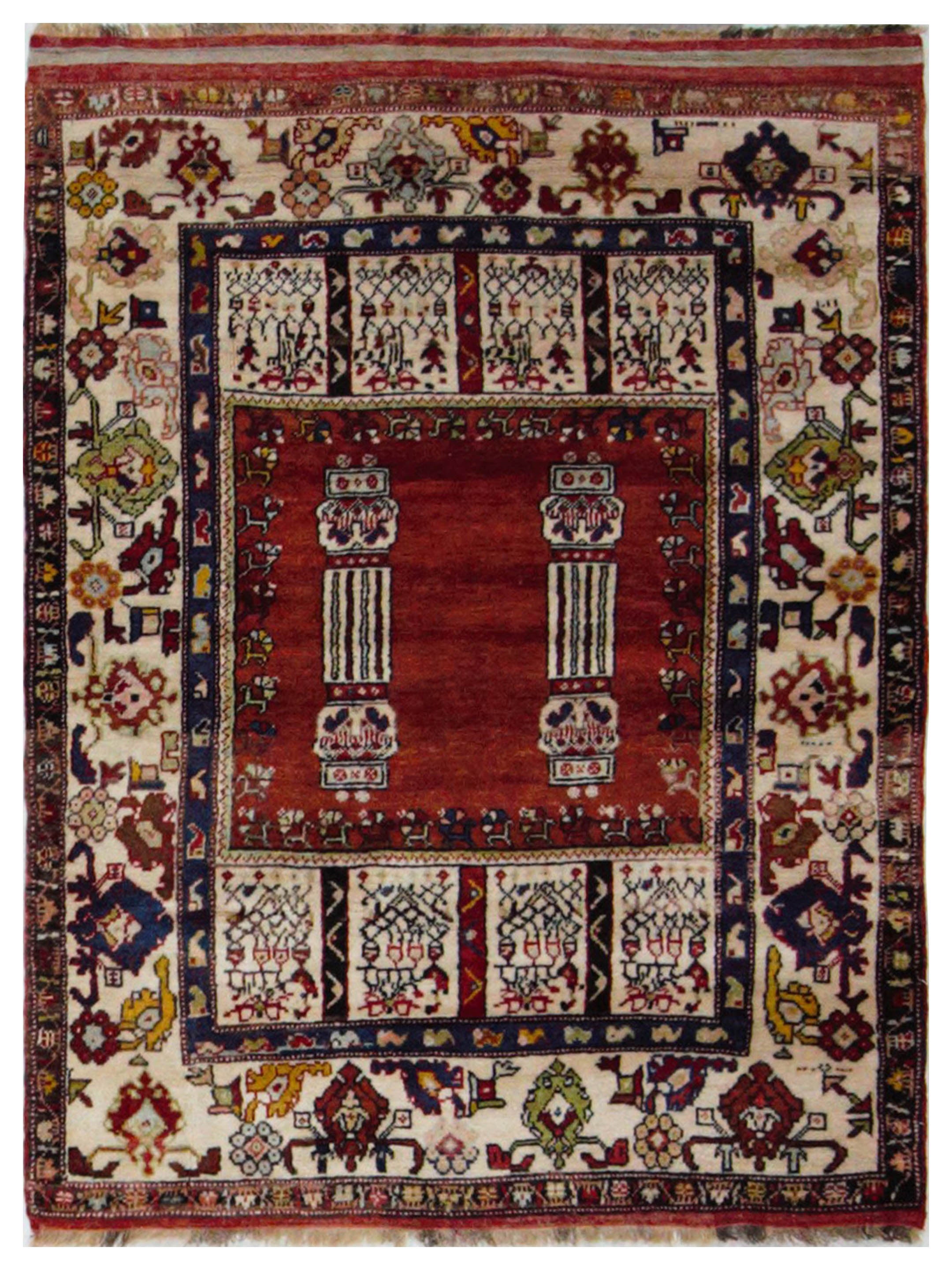 Pacific Antique Kars 43230 Red Ivory Traditional Hand Knotted Rug ...