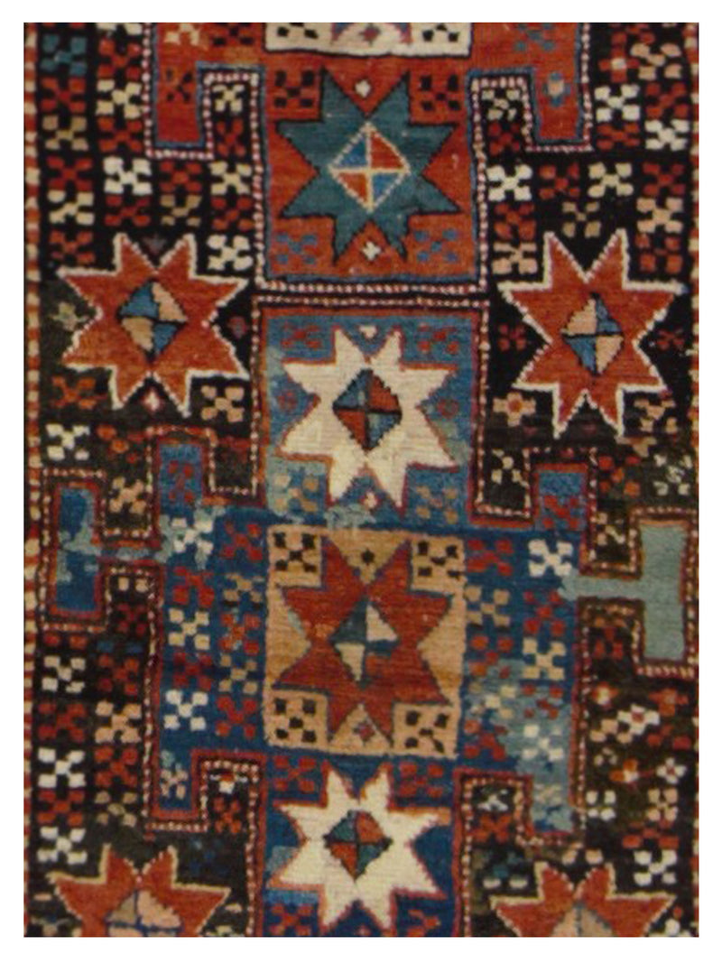 Fasa Antique Kazak 43231 Orange Multi Traditional Antique Rug