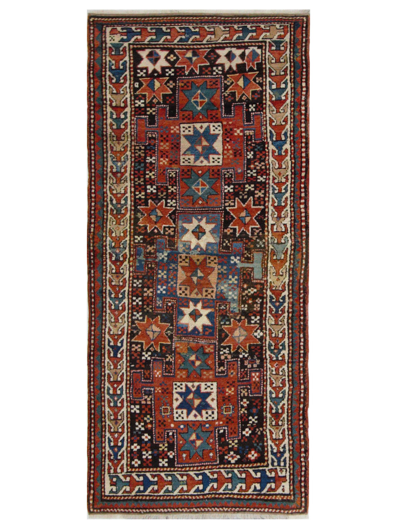 Fasa Antique Kazak  Orange Multi Traditional