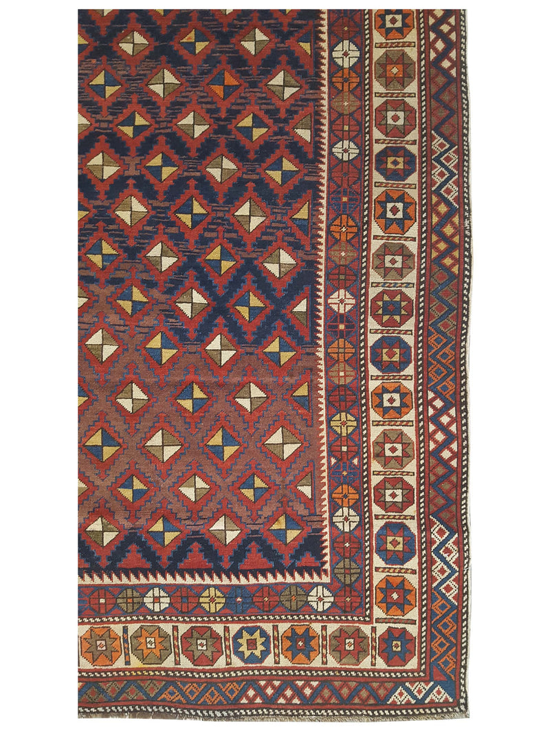 Pacific Shirvan 43232 Burgundy Ivory Traditional Hand Knotted Rug