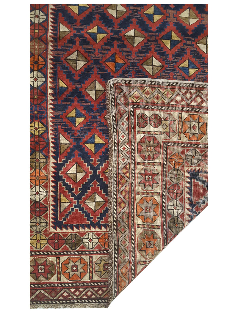 Pacific Shirvan 43232 Burgundy Ivory Traditional Hand Knotted Rug