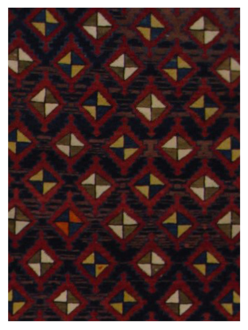 Pacific Shirvan 43232 Burgundy Ivory Traditional Hand Knotted Rug