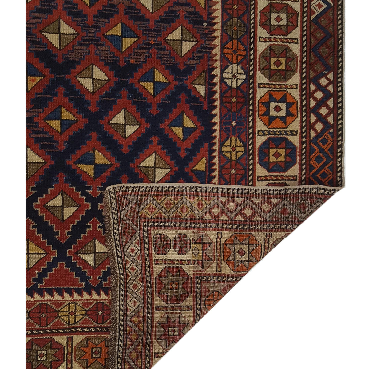 Pacific Shirvan 43232 Burgundy Ivory Traditional Hand Knotted Rug