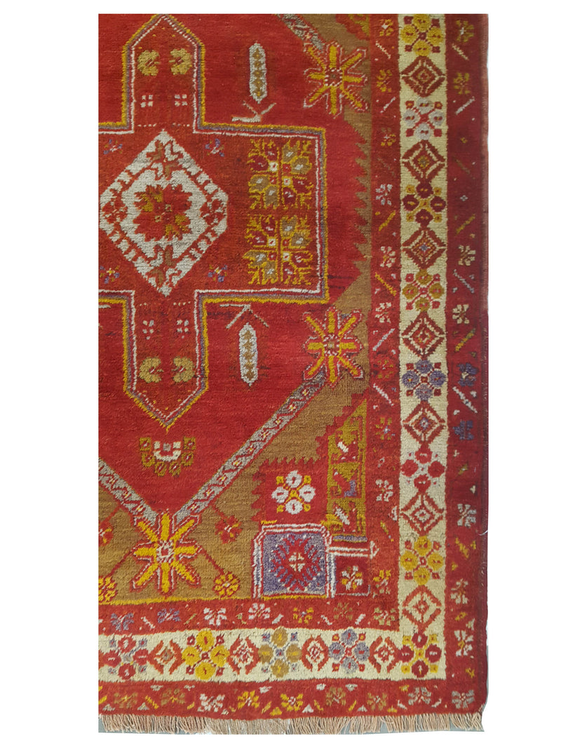 Pacific Antique Ushak 43235 Gold Orange Transitional Antique Rug
