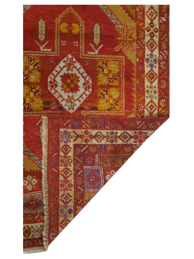 Pacific Antique Ushak 43235 Gold Orange Transitional Antique Rug
