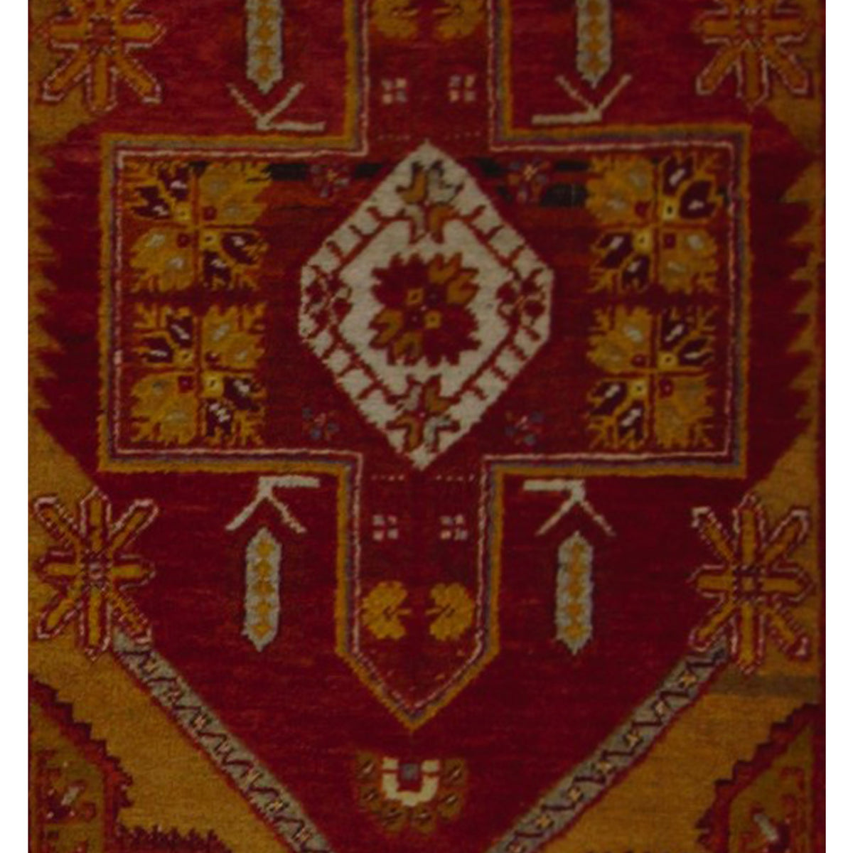 Pacific Antique Ushak 43235 Gold Orange Transitional Antique Rug