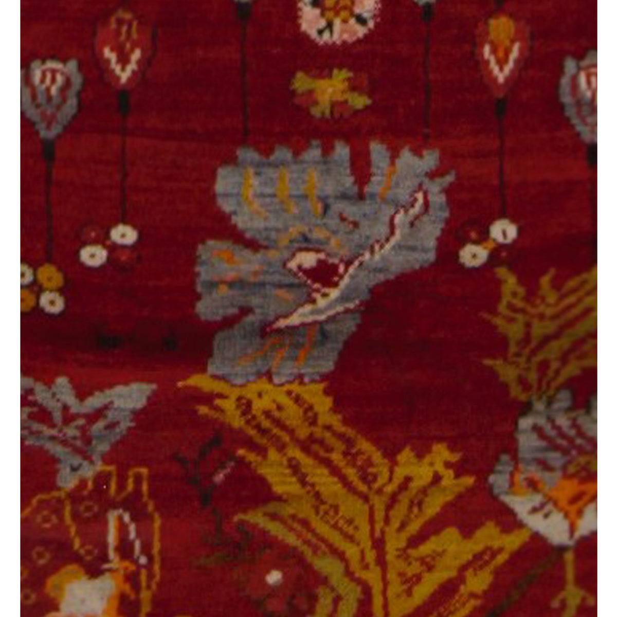 Pacific Antique Ushak 43239 Orange Blue Transitional Antique Rug