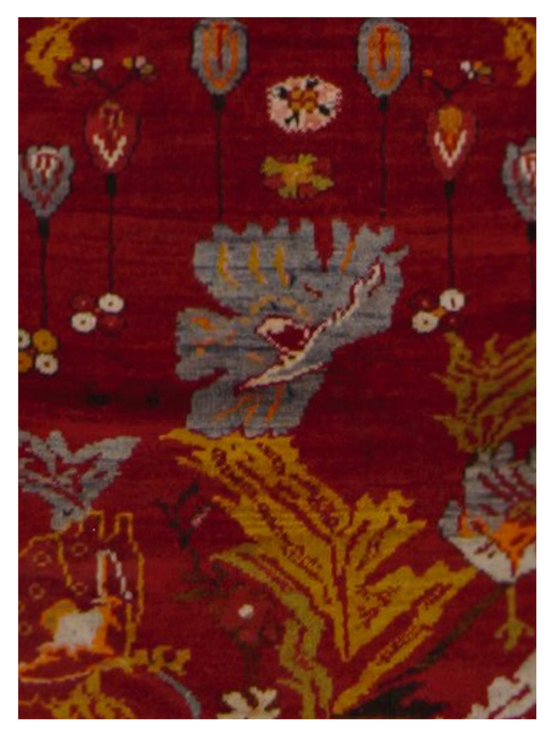 Pacific Antique Ushak 43239 Orange Blue Transitional Antique Rug