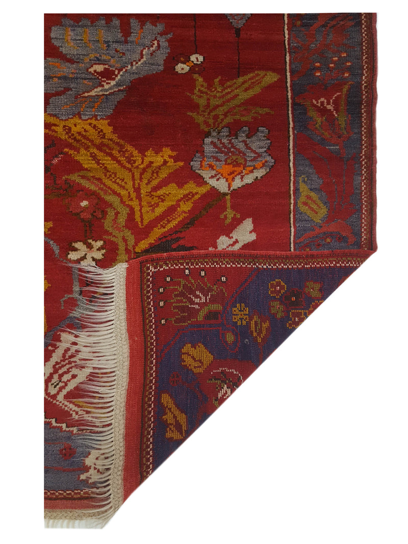 Pacific Antique Ushak 43239 Orange Blue Transitional Antique Rug