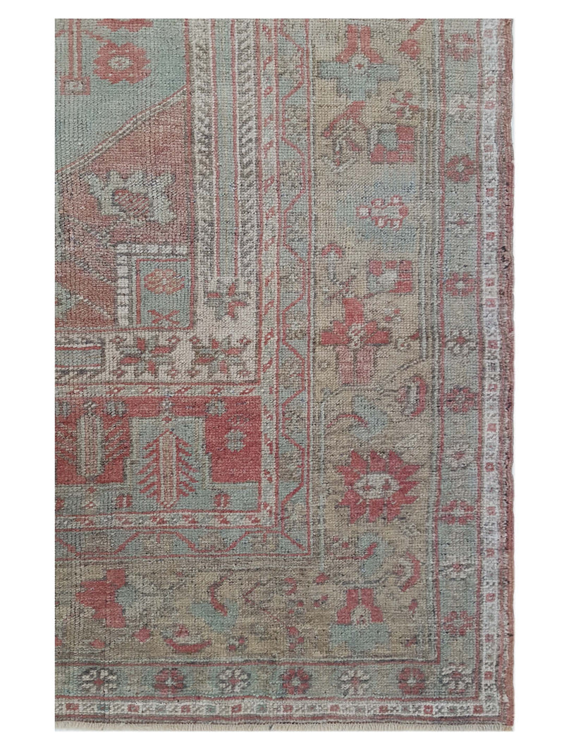 Pacific Anatolian 43242 Rust Teal Transitional Hand Knotted Rug