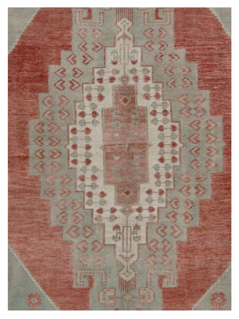 Pacific Anatolian 43242 Rust Teal Transitional Hand Knotted Rug