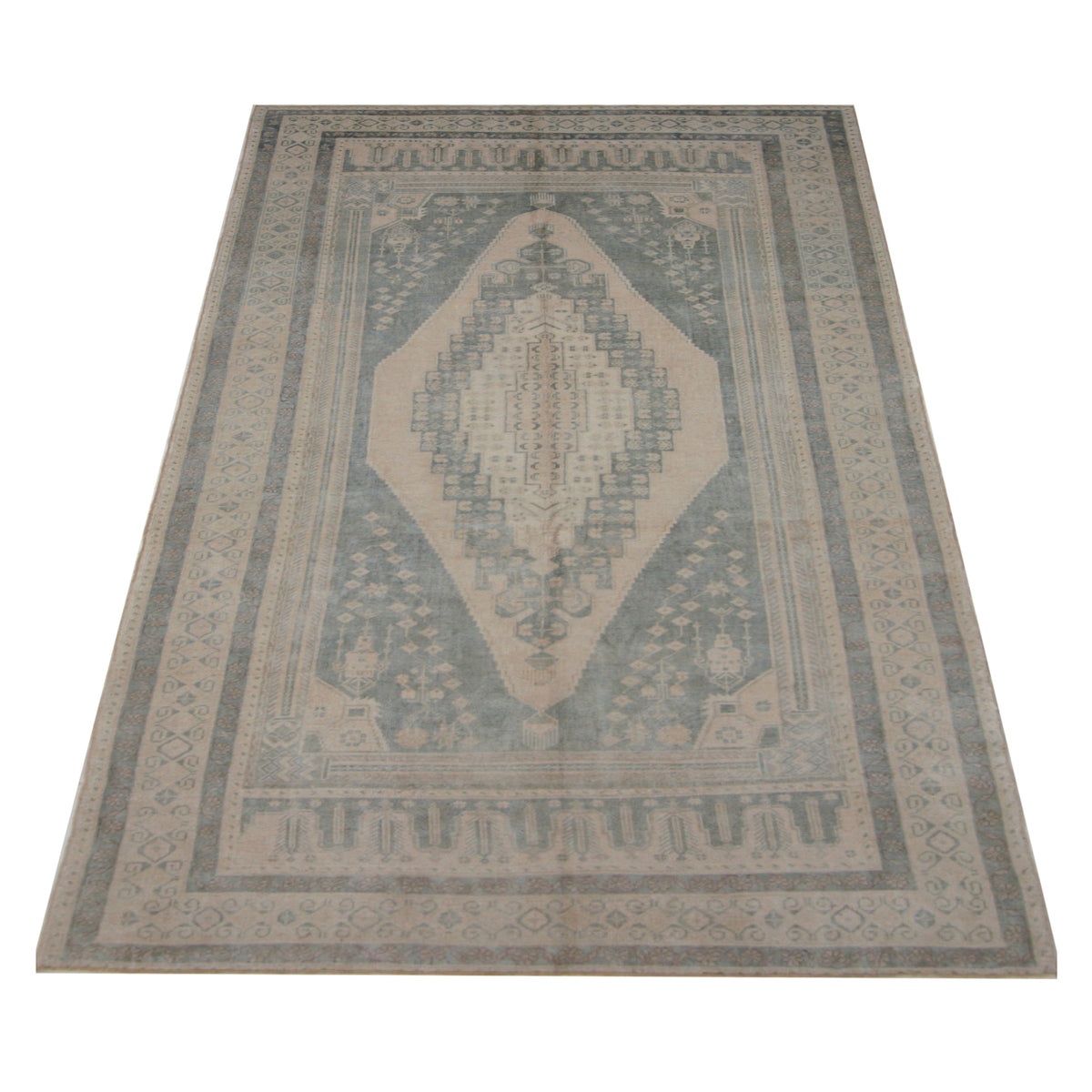 Pacific Anatolian 43245 Teal Sand Transitional Hand Knotted Rug
