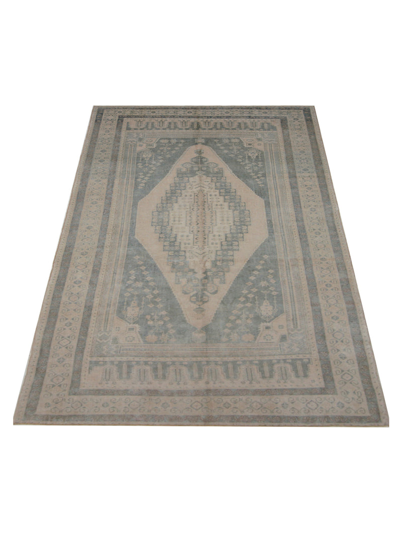 Pacific Anatolian 43245 Teal Sand Transitional Hand Knotted Rug