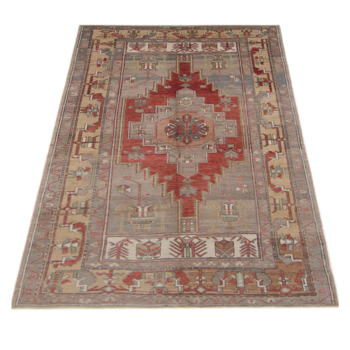 Pacific Anatolian 43247 Rust Taupe Transitional Hand Knotted Rug