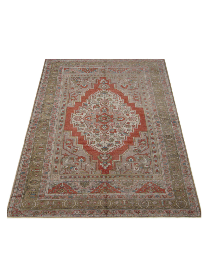 Pacific Anatolian 43248 Rust Tan Transitional Hand Knotted Rug