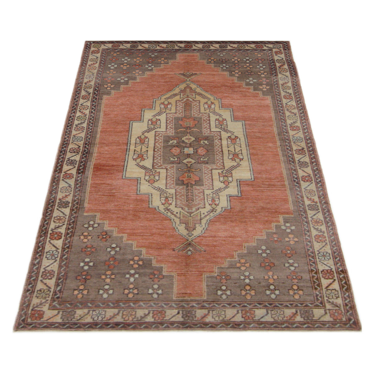 Pacific Anatolian 43249 Rust Brown Transitional Hand Knotted Rug