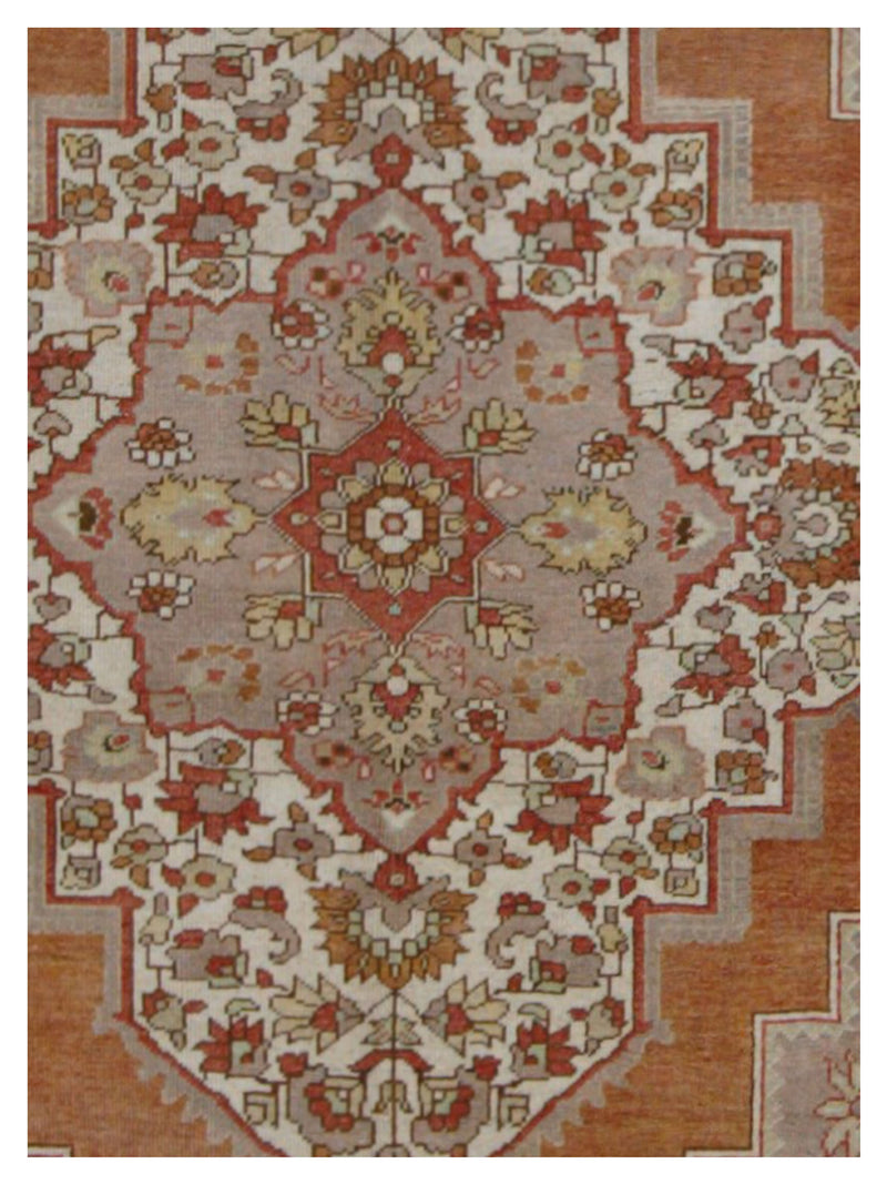 Pacific Anatolian 43253 Rust Teal Transitional Hand Knotted Rug