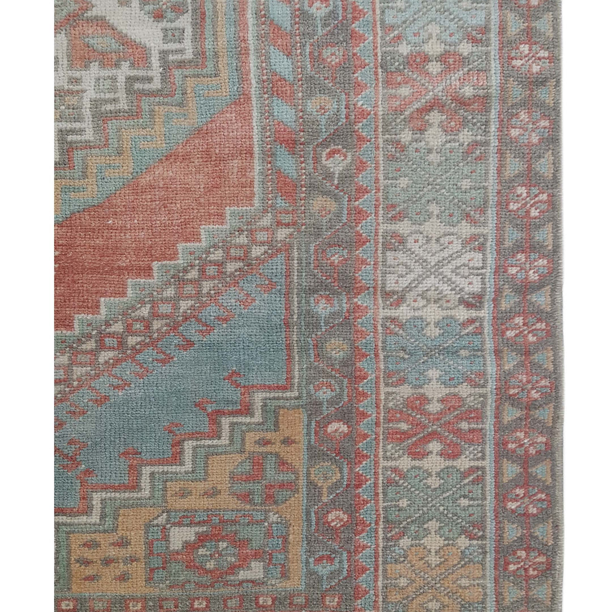 Pacific Anatolian 43255 Rust Blue Transitional Hand Knotted Rug