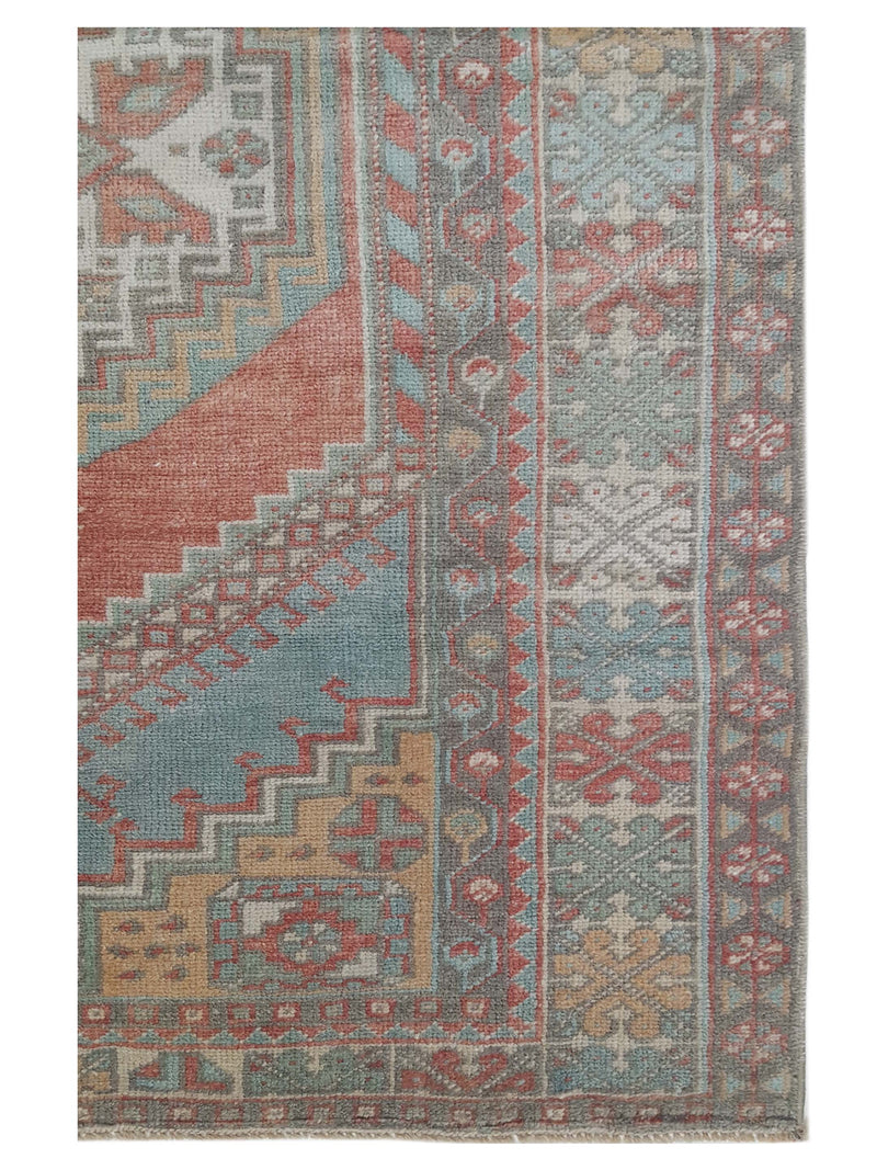 Pacific Anatolian 43255 Rust Blue Transitional Hand Knotted Rug