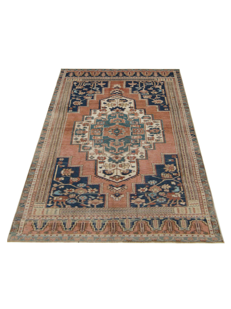 Pacific Anatolian 43256 Rust Blue Transitional Hand Knotted Rug