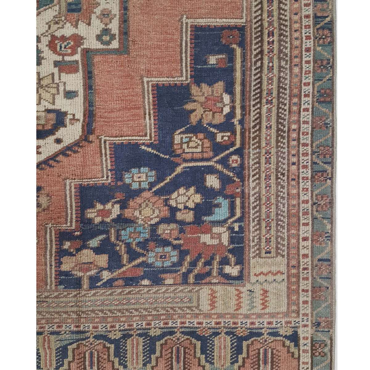 Pacific Anatolian 43256 Rust Blue Transitional Hand Knotted Rug
