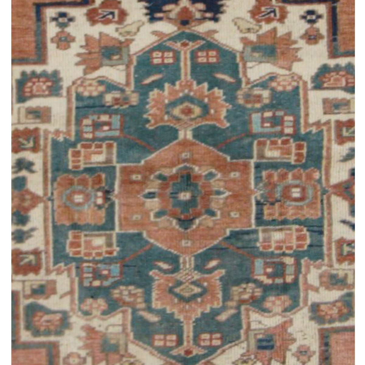Pacific Anatolian 43256 Rust Blue Transitional Hand Knotted Rug