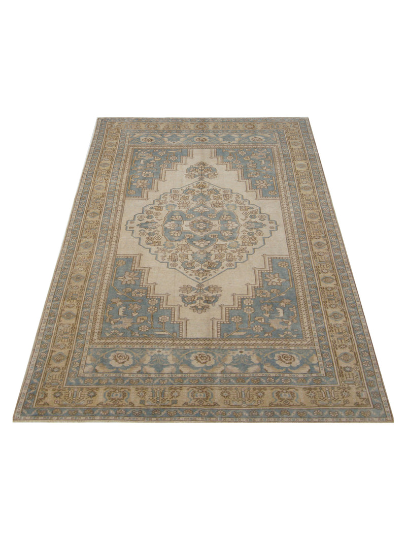 Pacific Anatolian 43258 Beige Green Transitional Hand Knotted Rug