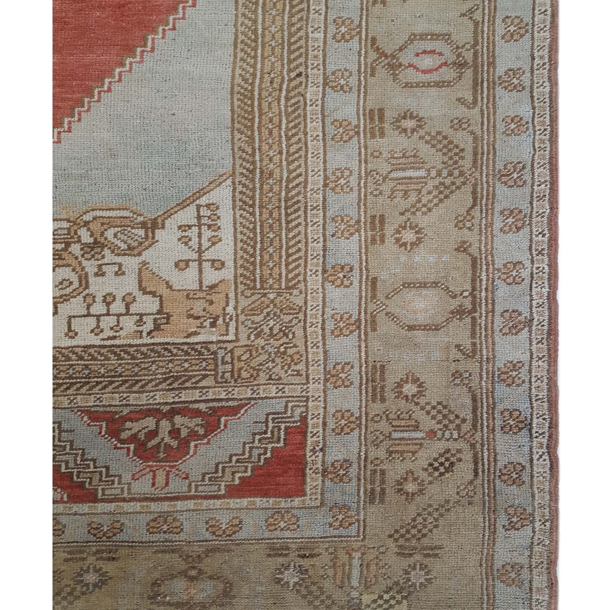 Pacific Anatolian 43260 Rust Green Transitional Hand Knotted Rug