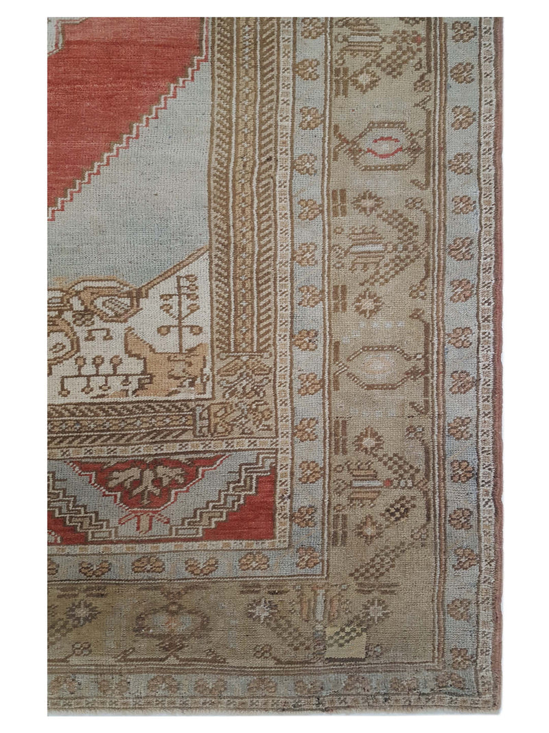 Pacific Anatolian 43260 Rust Green Transitional Hand Knotted Rug