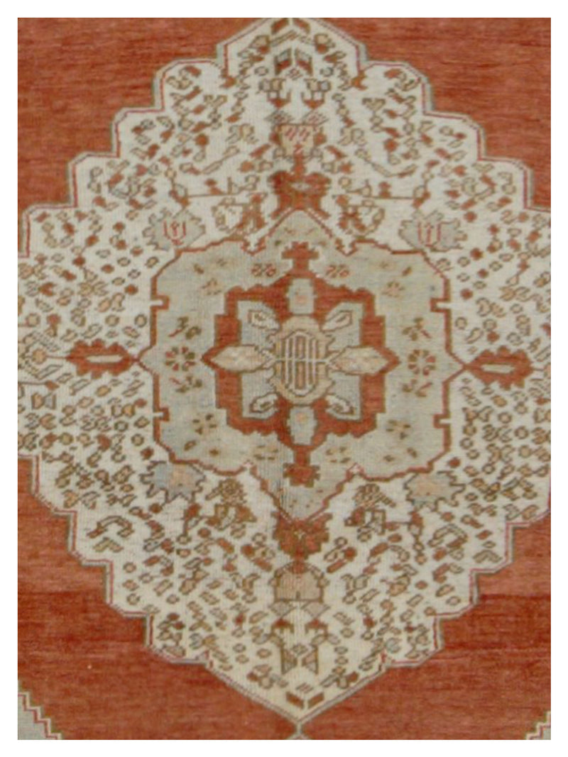 Pacific Anatolian 43260 Rust Green Transitional Hand Knotted Rug