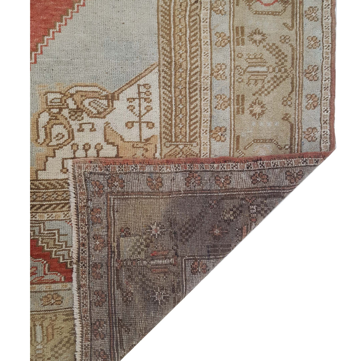Pacific Anatolian 43260 Rust Green Transitional Hand Knotted Rug