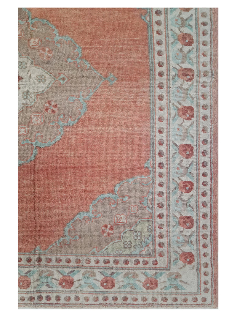 Pacific Anatolian 43264 Orange Ivory Transitional Hand Knotted Rug
