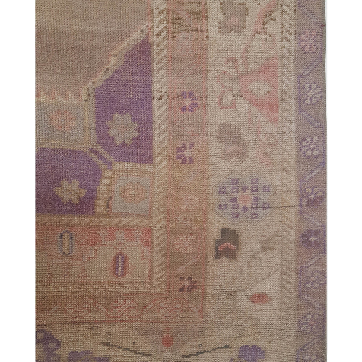 Pacific Antique Ushak 43273 Coral Beige Transitional Antique Rug
