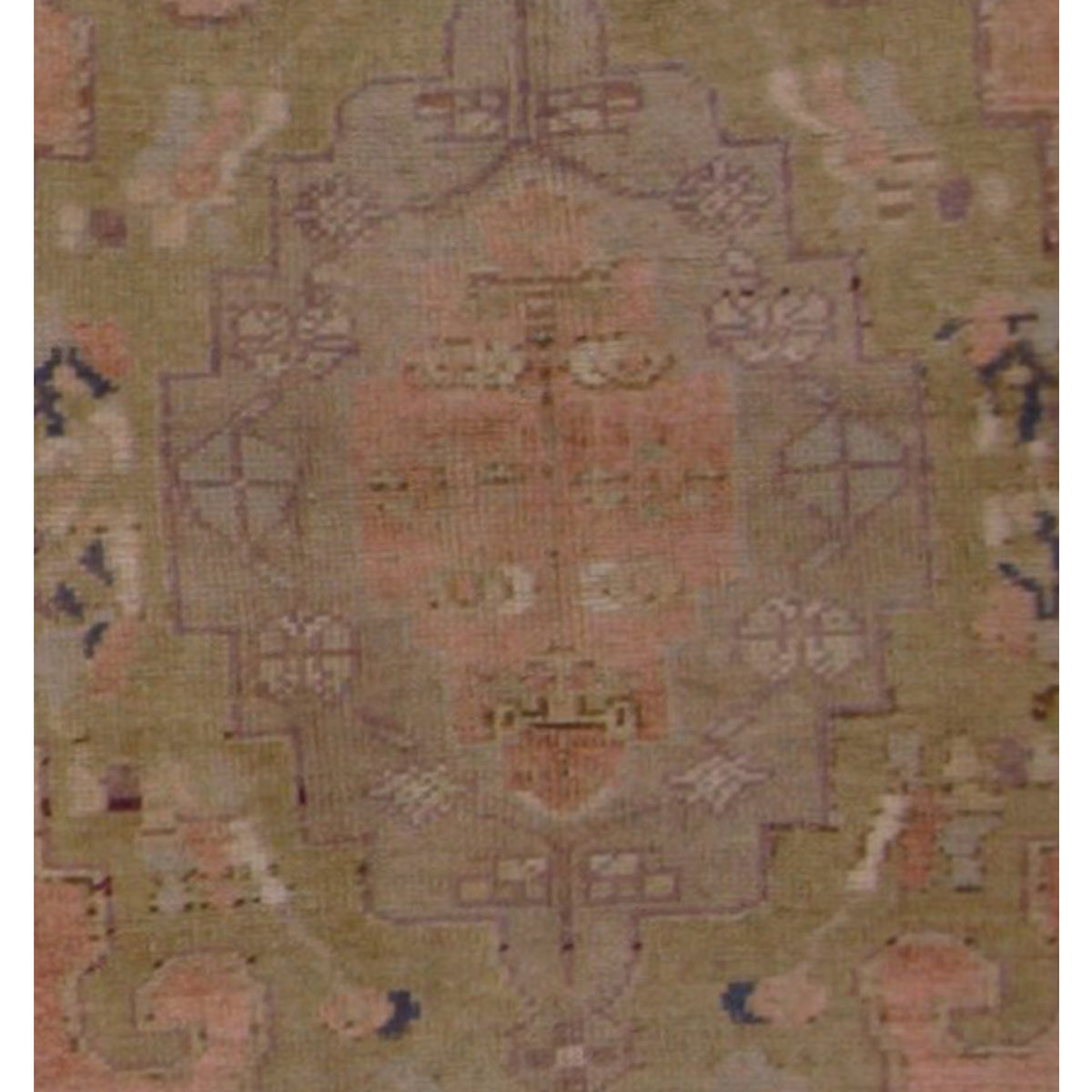 Pacific Antique Ushak 43273 Coral Beige Transitional Antique Rug