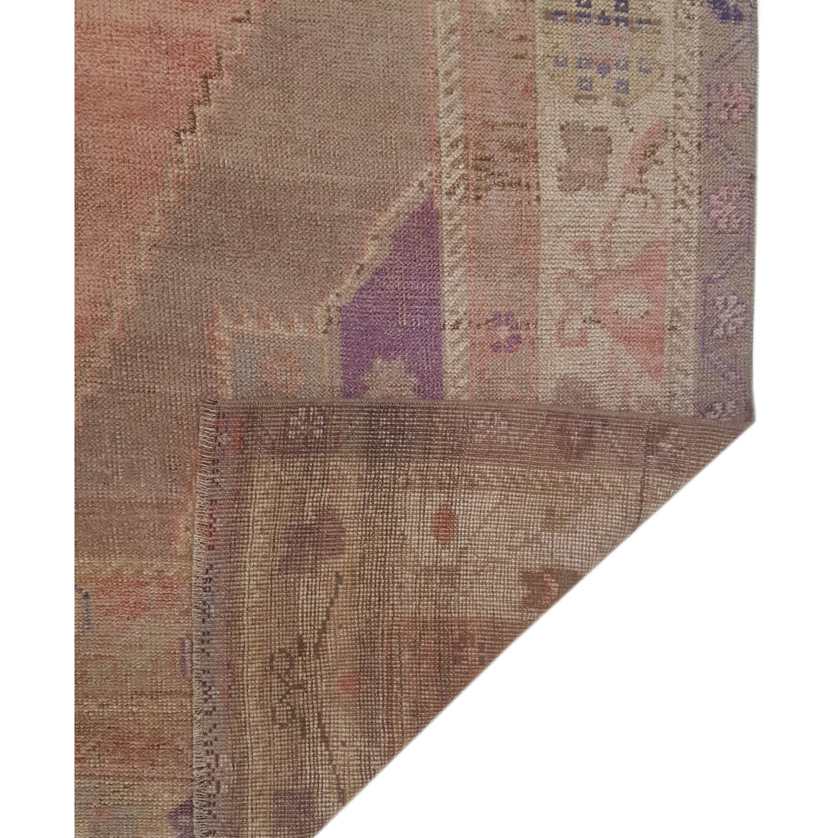 Pacific Antique Ushak 43273 Coral Beige Transitional Antique Rug
