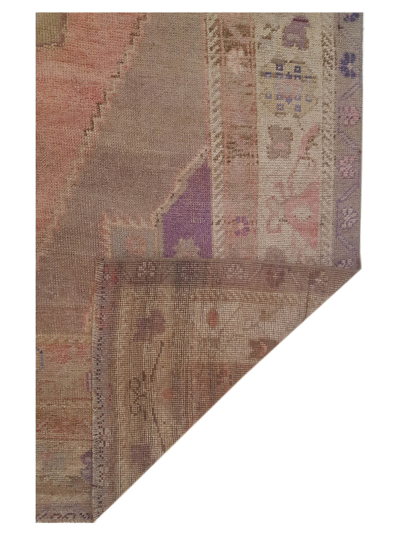 Pacific Antique Ushak 43273 Coral Beige Transitional Antique Rug