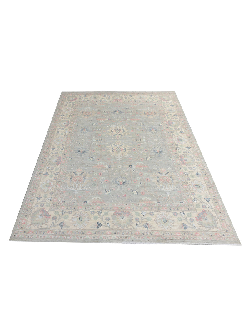 Pacific Ziegler Silk Route 43275 Grey Ivory Traditional Hand Knotted Rug