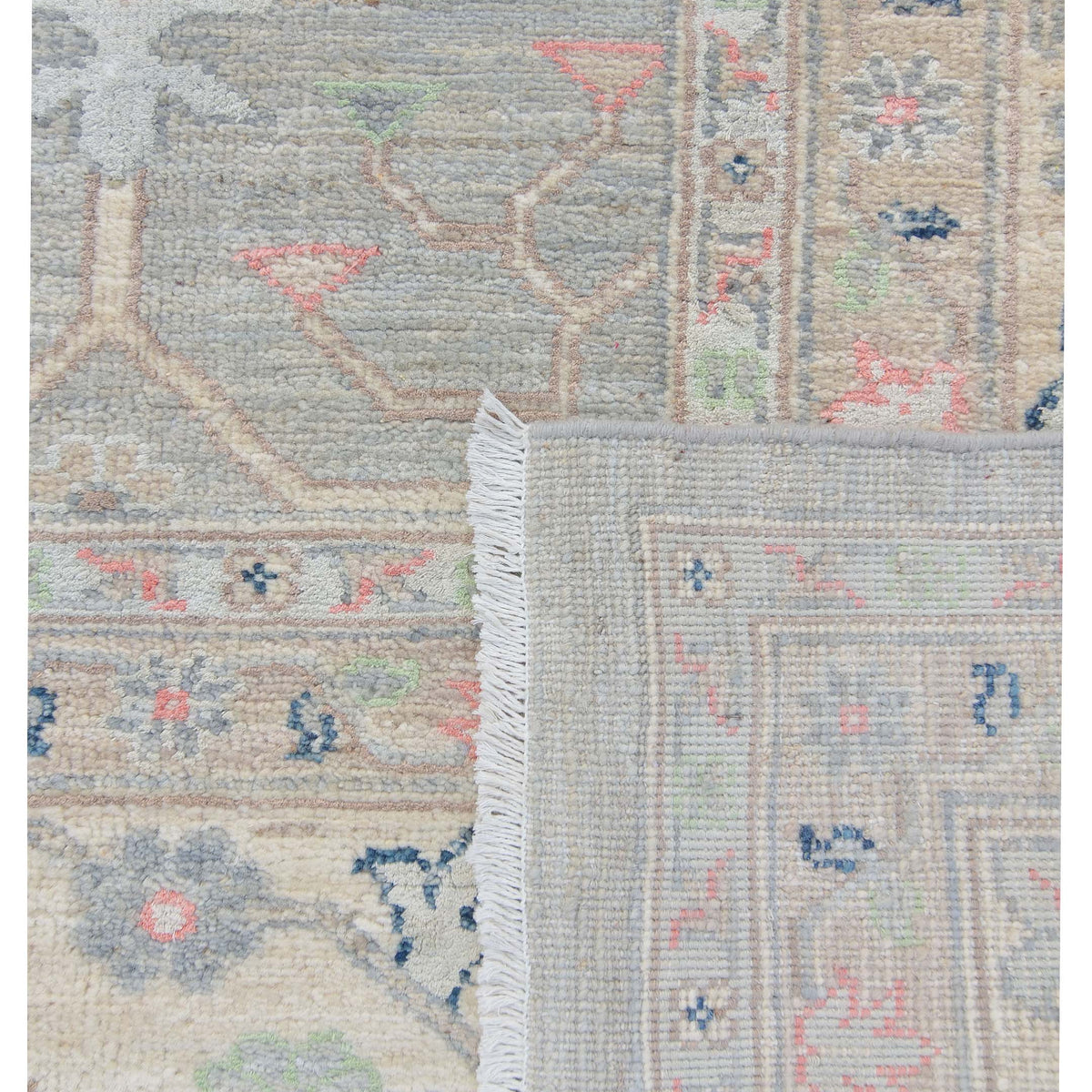 Pacific Ziegler Silk Route 43275 Grey Ivory Traditional Hand Knotted Rug